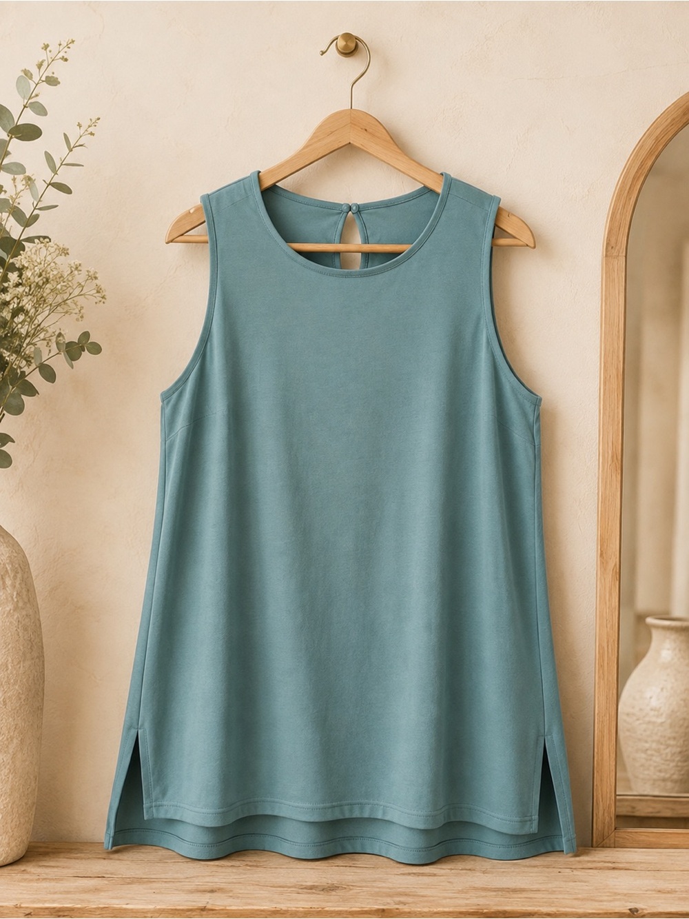SHEIN Curve 0XL Sage Green Sleeveless A-Line Mini Dress